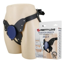 Pasek Strap-on bez Uzbrojenia Caldric Ii Black & Blue Universal Harness Briefs Pretty Love Czarny | 100% ORYGINAŁ| DYSKRETNA PRZESYŁKA